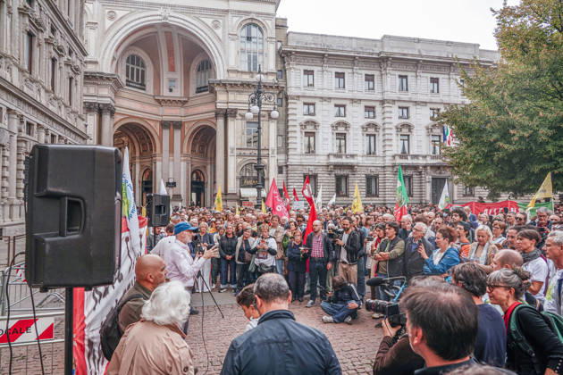 IPA89502995 - Milan, October 10, 2026 A protest organized by local No Data Centers committees to demand a halt to the construction and operation of new data centers in the province of Milan. Copyright: xEmanuelexRobertoxDexCarlix xDecax IPA89502995