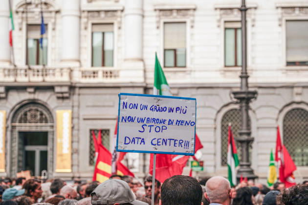 IPA89502931 - Milan, October 10, 2026 A protest organized by local No Data Centers committees to demand a halt to the construction and operation of new data centers in the province of Milan. Copyright: xEmanuelexRobertoxDexCarlix xDecax IPA89502931