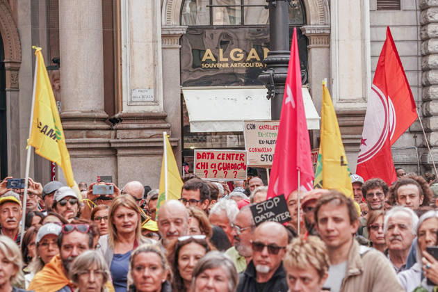 IPA89502972 - Milan, October 10, 2026 A protest organized by local No Data Centers committees to demand a halt to the construction and operation of new data centers in the province of Milan. Copyright: xEmanuelexRobertoxDexCarlix xDecax IPA89502972