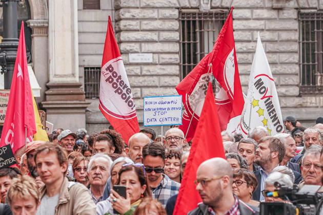 IPA89502976 - Milan, October 10, 2026 A protest organized by local No Data Centers committees to demand a halt to the construction and operation of new data centers in the province of Milan. Copyright: xEmanuelexRobertoxDexCarlix xDecax IPA89502976