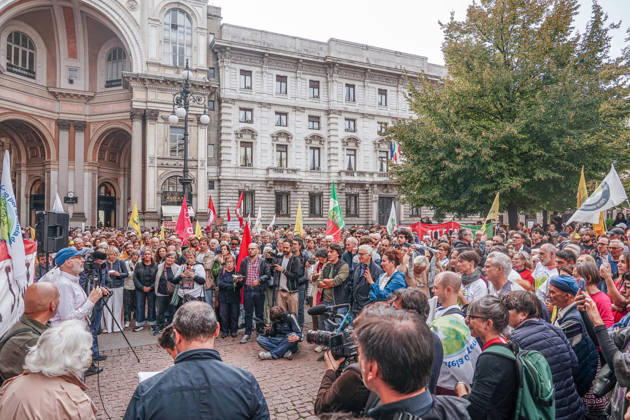 IPA89502985 - Milan, October 10, 2026 A protest organized by local No Data Centers committees to demand a halt to the construction and operation of new data centers in the province of Milan. Copyright: xEmanuelexRobertoxDexCarlix xDecax IPA89502985