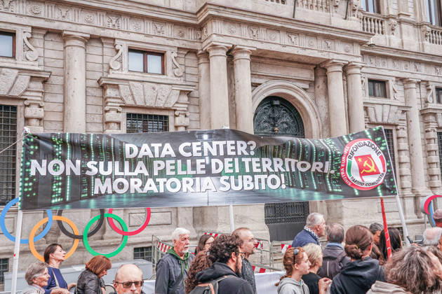 IPA89503044 - Milan, October 10, 2026 A protest organized by local No Data Centers committees to demand a halt to the construction and operation of new data centers in the province of Milan. Copyright: xEmanuelexRobertoxDexCarlix xDecax IPA89503044