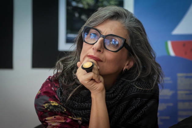 IPA89504323 - Naples, October 10, 2026 Conference at the former NATO base; Greta Thunberg in Bagnoli discussing the CPRs, and today at the march and the pro-PAL debate with Francesca Albanese (NeaPhoto Renato Esposito) Copyright: xx xx IPA89504323