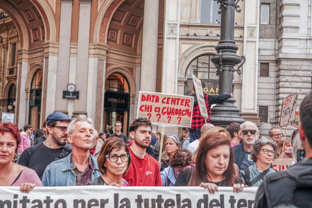 IPA89502932 - Milan, October 10, 2026 A protest organized by local No Data Centers committees to demand a halt to the construction and operation of new data centers in the province of Milan. Copyright: xEmanuelexRobertoxDexCarlix xDecax IPA89502932