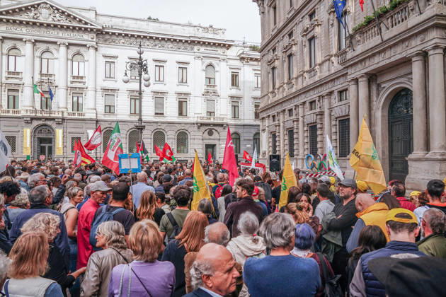 IPA89502933 - Milan, October 10, 2026 A protest organized by local No Data Centers committees to demand a halt to the construction and operation of new data centers in the province of Milan. Copyright: xEmanuelexRobertoxDexCarlix xDecax IPA89502933