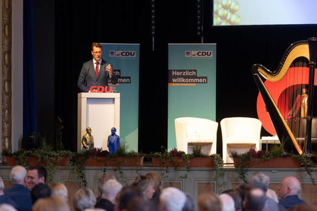Ceremony Marking the 150th Anniversary of Konrad Adenauer and the 80th Anniversary of the CDU Bad Honnef October 10, 2026 Speech by North Rhine-Westphalia Minister President Hendrik WÜST CDU Ceremony marking the 150th anniversary of Konrad Adenauer and the 80th anniversary of the CDU Bad Honnef at the Kursaal in Bad Honnef Adenaue Copyright: xMarcxJohnx