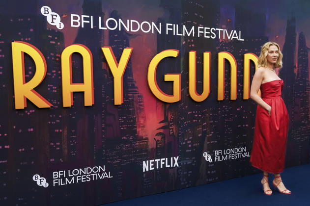 Scarlett Johansson at the premiere of the Netflix animated film *Ray Gunn* at the 70th BFI London Film Festival 2026 at the Royal Festival Hall in London, October 10, 2026 Foto:xJ.xEdwardsx xFuturexImagex gunn_6036