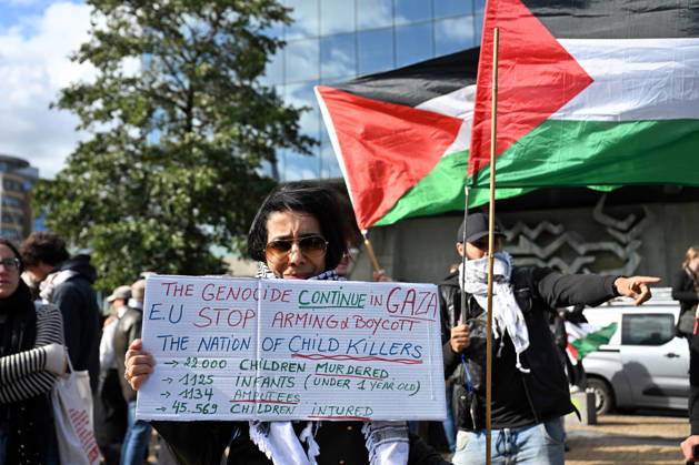 Demonstrators march in Brussels to commemorate Palestinians who lost their lives in Gaza BRUSSELS, BELGIUM - OCTOBER 10: Hundreds of demonstrators gather outside Brussels-Midi railway station before marching toward the Israeli Embassy to commemorate Palestinians who lost their lives in Gaza and call for political measures against Israel, in Brussels, Belgium, on October 10, 2026. Dursun Aydemir Anadolu Brussels Belgium. Editorial use only. Please get in touch for any other usage. Copyright: x2026xAnadoluxDursunxAydemirx