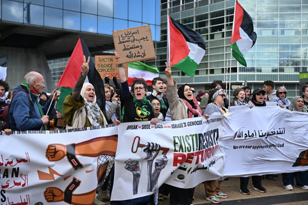Demonstrators march in Brussels to commemorate Palestinians who lost their lives in Gaza BRUSSELS, BELGIUM - OCTOBER 10: Hundreds of demonstrators gather outside Brussels-Midi railway station before marching toward the Israeli Embassy to commemorate Palestinians who lost their lives in Gaza and call for political measures against Israel, in Brussels, Belgium, on October 10, 2026. Dursun Aydemir Anadolu Brussels Belgium. Editorial use only. Please get in touch for any other usage. Copyright: x2026xAnadoluxDursunxAydemirx