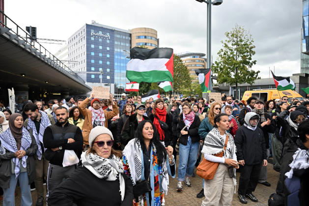 Demonstrators march in Brussels to commemorate Palestinians who lost their lives in Gaza BRUSSELS, BELGIUM - OCTOBER 10: Hundreds of demonstrators gather outside Brussels-Midi railway station before marching toward the Israeli Embassy to commemorate Palestinians who lost their lives in Gaza and call for political measures against Israel, in Brussels, Belgium, on October 10, 2026. Dursun Aydemir Anadolu Brussels Belgium. Editorial use only. Please get in touch for any other usage. Copyright: x2026xAnadoluxDursunxAydemirx
