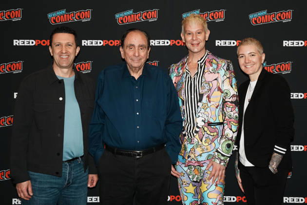 October 10, 2026, New York, New York, USA: Tubi s Chief Content Officer ADAM LEWINSON, writer R.L. STINE, drag queen and actor JIMBO and writer director JEM GARRARD stand for a photo as Tubi presents R.L. Stine s Pumpkin 2 at the 2026 NY Comic Con at the Javits Center on October 10, 2026 in New York. New York USA  - ZUMAb148 20261010_zap_b148_002 Copyright: xBryanxSmithx