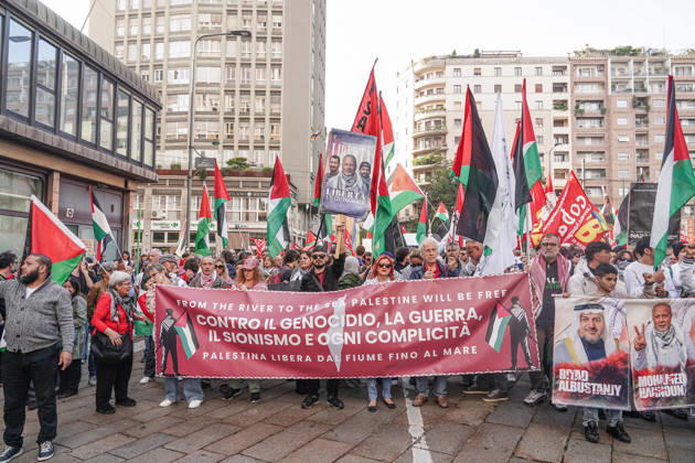 IPA89506323 - Milan, October 10, 2026, a day of national mobilization, The end of genocide is the end of Zionism, marking the third anniversary of the start of the conflict in Gaza Copyright: xEmanuelexRobertoxDexCarlix xPoolxEmadecaxEnriquezx IPA89506323