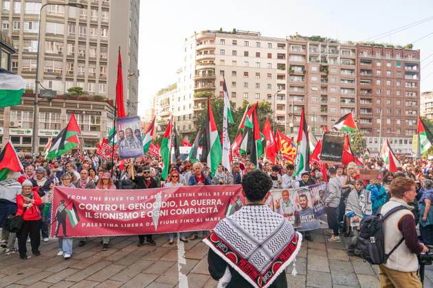 IPA89506349 - Milan, October 10, 2026, a day of national mobilization, The end of genocide is the end of Zionism, marking the third anniversary of the start of the conflict in Gaza Copyright: xEmanuelexRobertoxDexCarlix xPoolxEmadecaxEnriquezx IPA89506349