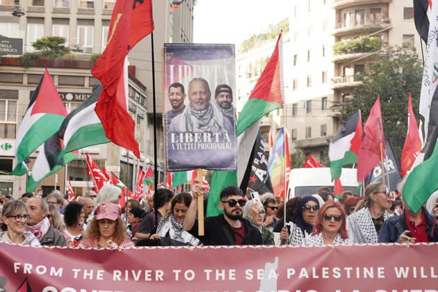 IPA89506360 - Milan, October 10, 2026, a day of national mobilization, The end of genocide is the end of Zionism, marking the third anniversary of the start of the conflict in Gaza Copyright: xEmanuelexRobertoxDexCarlix xPoolxEmadecaxEnriquezx IPA89506360