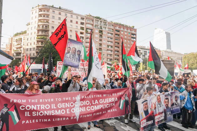 IPA89506418 - Milan, October 10, 2026, a day of national mobilization, The end of genocide is the end of Zionism, marking the third anniversary of the start of the conflict in Gaza Copyright: xEmanuelexRobertoxDexCarlix xPoolxEmadecaxEnriquezx IPA89506418