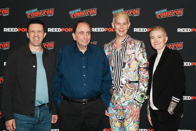 October 10, 2026, New York, New York, USA: Tubi s Chief Content Officer ADAM LEWINSON, writer R.L. STINE, drag queen and actor JIMBO and writer director JEM GARRARD stand for a photo as Tubi presents R.L. Stine s Pumpkin 2 at the 2026 NY Comic Con at the Javits Center on October 10, 2026 in New York. New York USA  - ZUMAb148 20261010_zap_b148_015 Copyright: xBryanxSmithx