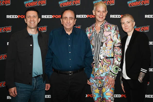 October 10, 2026, New York, New York, USA: Tubi s Chief Content Officer ADAM LEWINSON, writer R.L. STINE, drag queen and actor JIMBO and writer director JEM GARRARD stand for a photo as Tubi presents R.L. Stine s Pumpkin 2 at the 2026 NY Comic Con at the Javits Center on October 10, 2026 in New York. New York USA  - ZUMAb148 20261010_zap_b148_019 Copyright: xBryanxSmithx