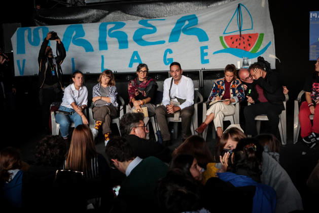 IPA89506303 - Naples, October 10, 2026: Conference at the former NATO base; Greta Thunberg in Bagnoli discussing the CPRs; and today at the march and the pro-PAL debate with Francesca Albanese (NeaPhoto Renato Esposito) Copyright: xx xx IPA89506303