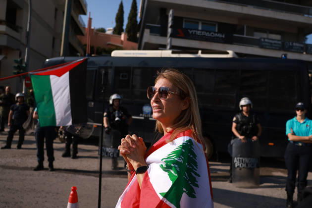Global day of Action for Palestine protest in Athens ATHENS, GREECE - OCTOBER 10 : People take part in a protest during the Global Day of Action for Palestine in Athens, Greece on October 10, 2026. Costas Baltas Anadolu Athens Greece. Editorial use only. Please get in touch for any other usage. Copyright: x2026xAnadoluxCostasxBaltasx
