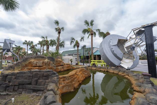 October 10, 2026, Pensacola Beach, Fl, USA: UFO s Mini Golf is damaged after Hurricane Isaias came ashore..Hurricane Isaias made landfall Friday, October 9 along the U.S. Gulf coast. Pensacola Beach USA  - ZUMAs197 20261010_aaa_s197_033 Copyright: xJenxGolbeckx