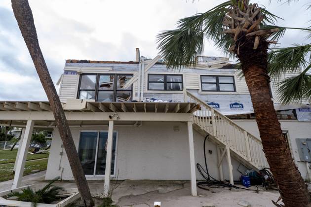 October 10, 2026, Pensacola Beach, Fl, USA: A home is severely damaged after Hurricane Isaias came ashore..Hurricane Isaias made landfall Friday, October 9 along the U.S. Gulf coast. Pensacola Beach USA  - ZUMAs197 20261010_aaa_s197_034 Copyright: xJenxGolbeckx