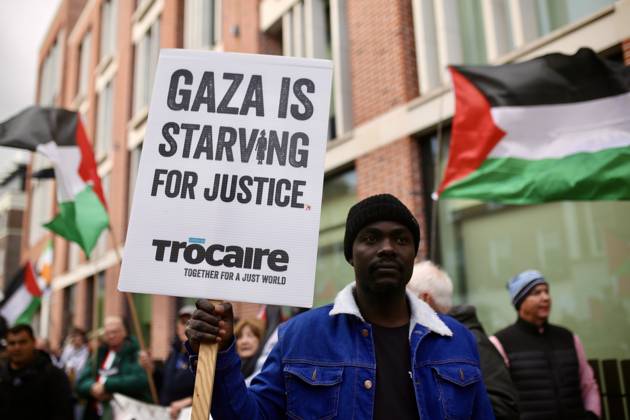 Thousands of pro-Palestine demonstrators gather in Dublin DUBLIN, IRELAND - OCTOBER 10: Thousands of pro-Palestine demonstrators gather in Dublin, Ireland, on October 10, 2026, for a national march marking three years since the October 7 attacks and the subsequent war in Gaza. Organized by the Ireland-Palestine Solidarity Campaign, the protest calls for sanctions against Israel and greater action by the Irish government, with demonstrators marching from the Garden of Remembrance towards the Dail. Mostafa Darwish Anadolu Dublin Ireland. Editorial use only. Please get in touch for any other usage. Copyright: x2026xAnadoluxMostafaxDarwishx