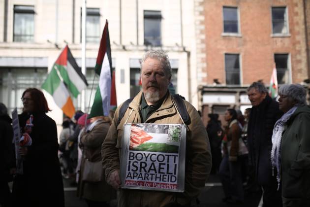 Thousands of pro-Palestine demonstrators gather in Dublin DUBLIN, IRELAND - OCTOBER 10: Thousands of pro-Palestine demonstrators gather in Dublin, Ireland, on October 10, 2026, for a national march marking three years since the October 7 attacks and the subsequent war in Gaza. Organized by the Ireland-Palestine Solidarity Campaign, the protest calls for sanctions against Israel and greater action by the Irish government, with demonstrators marching from the Garden of Remembrance towards the Dail. Mostafa Darwish Anadolu Dublin Ireland. Editorial use only. Please get in touch for any other usage. Copyright: x2026xAnadoluxMostafaxDarwishx