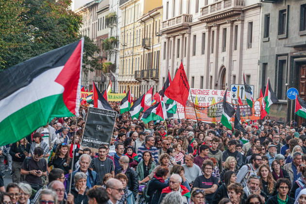 IPA89509187 - Milan, National Day of Mobilization: The End of Genocide Is the End of Zionism, marking the third anniversary of the start of the conflict in Gaza Copyright: xEmanuelexRobertoxDexCarlix xPoolxEmadecaxEnriquezx IPA89509187