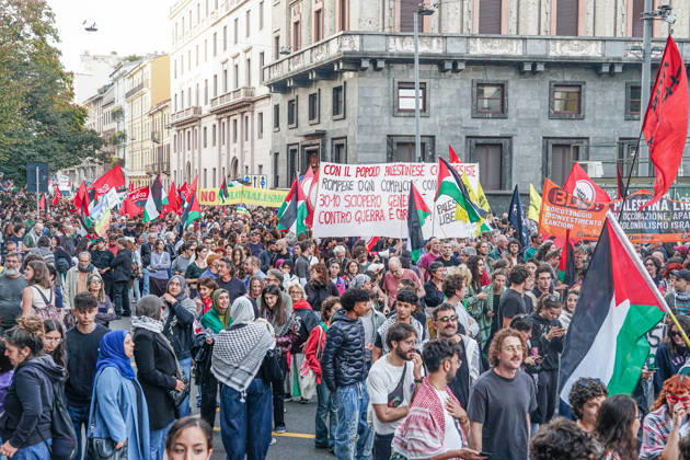 IPA89509182 - Milan, National Day of Mobilization: The End of Genocide Is the End of Zionism, marking the third anniversary of the start of the conflict in Gaza Copyright: xEmanuelexRobertoxDexCarlix xPoolxEmadecaxEnriquezx IPA89509182