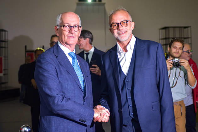 Leaders, guests, and activists at the Salone delle Colonne in Rome - 10 Oct 2026 Ernesto Maria Ruffini (R) and Franco Gabrielli (L) together during the launch event of the new center-left political movement Più Uno at the Salone delle Colonne in Rome. Rome Italy Copyright: xVincenzoxNuzzolesex xSOPAxImagesx vnuzzolese_2026_10_10_02