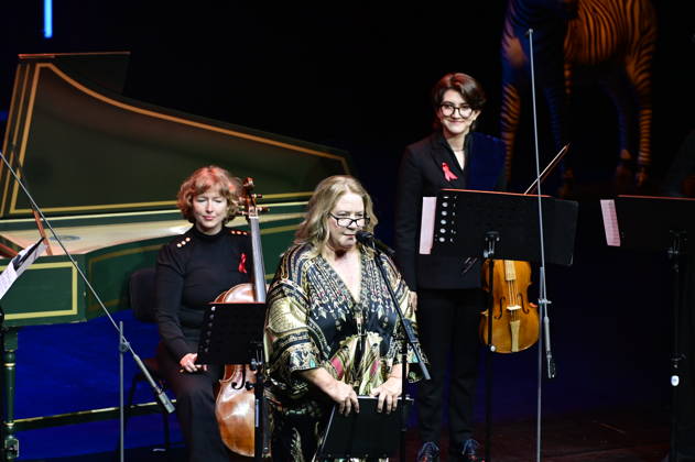 Kathy Kelly and the Dresden Baroque Ensemble camerata musikus s with Milko Kersten at the 18th Hope Gala 2026 at the Schauspielhaus Dresden, October 10, 2026 Copyright: xMatthiasxWehnertx