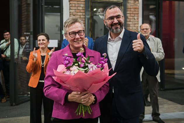 The two-day elections to municipal assemblies ended in the Czech Republic together with the first round of the elections to one-third of the Senate, at 2:00 p.m. on October 10, 2026. On the photo from left: Irena Matonohova (STAN), a Brno city council member, and the Brno KDU-CSL candidate for Mayor of Brno Jakub Hruska at KDU-CSL+STAN campaign headquarters in Brno. (CTKxPhoto PatrikxUhlir) CTKPhotoP2026101008114  CTKPhotoP2026101008114