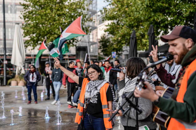 Pro-Palestine demonstration held in Luxembourg LUXEMBOURG, LUXEMBOURG - OCTOBER 10: Demonstrators gather for a pro-Palestine march organized by the Letz Act for Palestine initiative as part of a global day of action in solidarity with Palestinians in Luxembourg City, Luxembourg, on October 10, 2026. Organized in response to a call by the Global Alliance for Palestine, the march begins on Boulevard Franklin Roosevelt and proceeds towards Place de Paris, with participants calling for justice, freedom and self-determination for Palestinians. Muhammed Said Tako Anadolu Luxembourg Luxembourg. Editorial use only. Please get in touch for any other usage. Copyright: x2026xAnadoluxMuhammedxSaidxTakox
