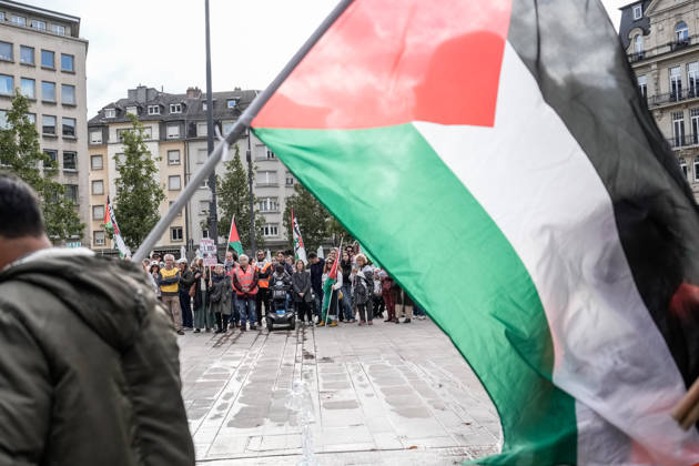 Pro-Palestine demonstration held in Luxembourg LUXEMBOURG, LUXEMBOURG - OCTOBER 10: Demonstrators gather for a pro-Palestine march organized by the Letz Act for Palestine initiative as part of a global day of action in solidarity with Palestinians in Luxembourg City, Luxembourg, on October 10, 2026. Organized in response to a call by the Global Alliance for Palestine, the march begins on Boulevard Franklin Roosevelt and proceeds towards Place de Paris, with participants calling for justice, freedom and self-determination for Palestinians. Muhammed Said Tako Anadolu Luxembourg Luxembourg. Editorial use only. Please get in touch for any other usage. Copyright: x2026xAnadoluxMuhammedxSaidxTakox
