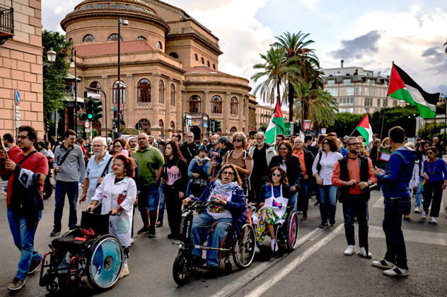 Disability Pride Palermo 2026 PALERMO, ITALY - OCTOBER 10: Disability Pride Palermo, dedicated this year to the theme Revolutionary Disabilities to advocate for the rights and self-determination of people with disabilities and to demand the elimination of architectural barriers, on October 10, 2026 in Palermo, Italy. Palermo Sicily Italy Copyright: xStefanoxMontesix