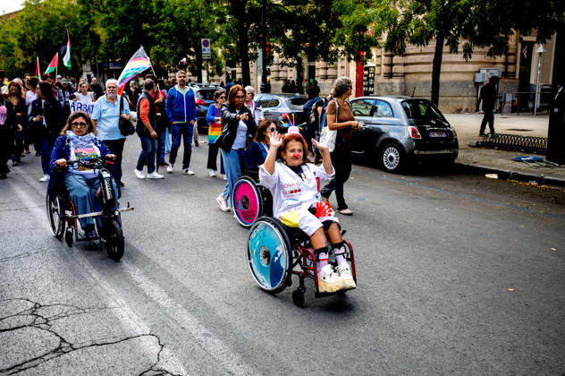 Disability Pride Palermo 2026 PALERMO, ITALY - OCTOBER 10: Disability Pride Palermo, dedicated this year to the theme Revolutionary Disabilities to advocate for the rights and self-determination of people with disabilities and to demand the elimination of architectural barriers, on October 10, 2026 in Palermo, Italy. Palermo Sicily Italy Copyright: xStefanoxMontesix