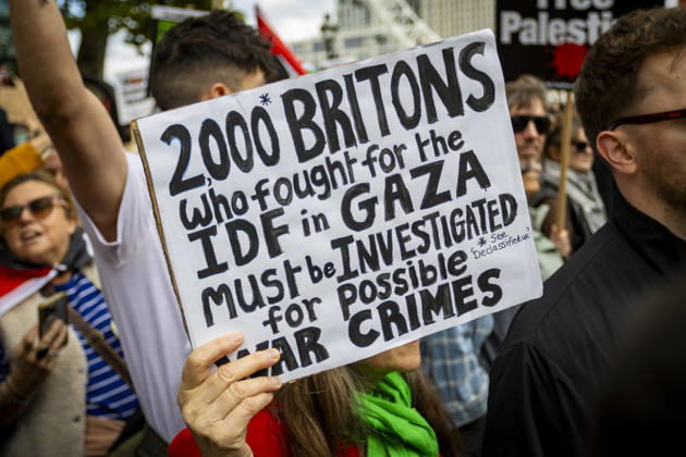 National March for Palestine Marks Three Years Since the Israel - Gaza War Began Central London, October 10, 2026 Pro-Palestine demonstrators took to the streets of Central London for the National March for Palestine, marking three years since the war in Gaza began in October 2023. Participants marched in solidarity with Palestinians, carrying Palestinian flags, banners and placards calling for an end to the conflict and highlighting the ongoing humanitarian crisis in Gaza., Credit:Zak Irfan Avalon  Copyright: xZakxIrfanx xAvalonx 1142149676