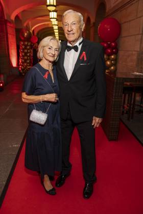 ABB HOPEGALA: Angelika and Eduard Geyer, a married couple, were guests on the red carpet at the 2026 Hope Gala at the Schauspielhaus Dresden on October 10, 2026, in Dresden, Saxony, Germany