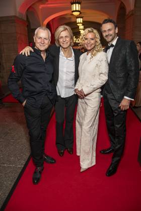 ABB HOPE GALA: Dirk Michaelis, Ruediger Ritchie Barton, Victoria Herrmann, and David Boethig walk the red carpet at the 2026 Hope Gala at the Schauspielhaus Dresden on October 10, 2026, in Dresden, Saxony, Germany