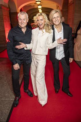 ABB HOPE GALA: Dirk Michaelis, Victoria Herrmann, and Rüdiger Ritchie Barton make a guest appearance on the red carpet at the 2026 Hope Gala at the Schauspielhaus Dresden on October 10, 2026, in Dresden, Saxony, Germany