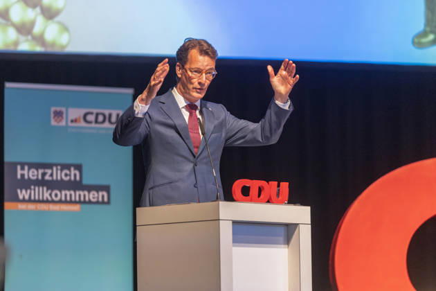 Ceremony Marking the 150th Anniversary of Konrad Adenauer and the 80th Anniversary of the CDU Bad Honnef October 10, 2026 Speech by North Rhine-Westphalia Minister President Hendrik WÜST CDU Ceremony marking the 150th anniversary of Konrad Adenauer and the 80th anniversary of the CDU Bad Honnef at the Kursaal in Bad Honnef Adenaue Copyright: xMarcxJohnx
