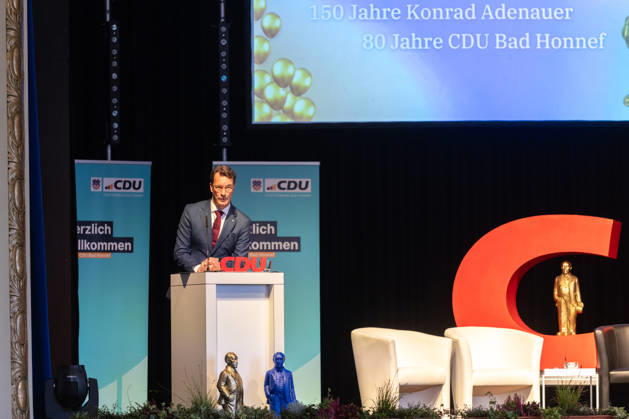 Ceremony Marking the 150th Anniversary of Konrad Adenauer and the 80th Anniversary of the CDU Bad Honnef October 10, 2026 Speech by North Rhine-Westphalia Minister President Hendrik WÜST CDU Ceremony marking the 150th anniversary of Konrad Adenauer and the 80th anniversary of the CDU Bad Honnef at the Kursaal in Bad Honnef Adenaue Copyright: xMarcxJohnx