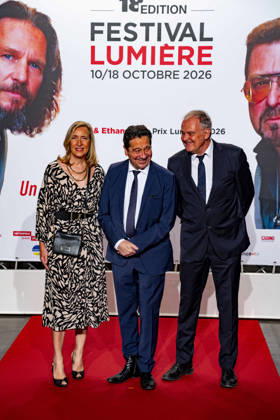 PEOPLE: Festival Lumiere - Lyon 10 10 2026 Madame Carion, Laurent Gerra and Christan Carion attend the opening ceremony of the 18th Festival Lumiere in Lyon (France) on October 10, 2026. Photo by Sandrine Thesillat PsNewZ  Copyright: xSandrinexThesillatx