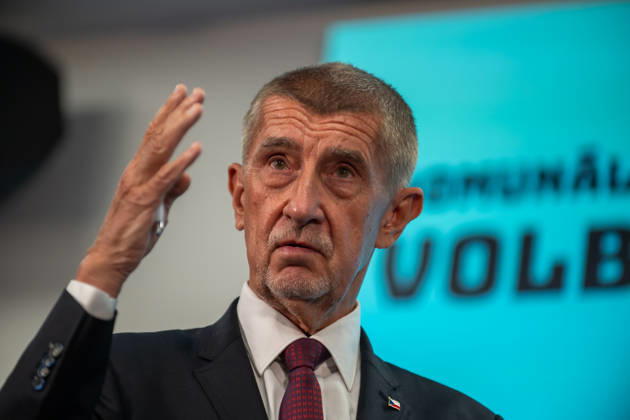 Andrej Babis, Czech prime minister press conference after municipal and senate elections - 10 Oct 2026 Andrej Babis, Czech Prime Minister, leader of ANO party and billionaire speaks to the media during a press conference after municipal and senate elections in the Czech republic. Czech municipal and senate elections took place on the 9th and 10th of October 2026. Prague Czech Republic Copyright: xTomasxTkacikx xSOPAxImagesx 20261009-ANO-elections-4
