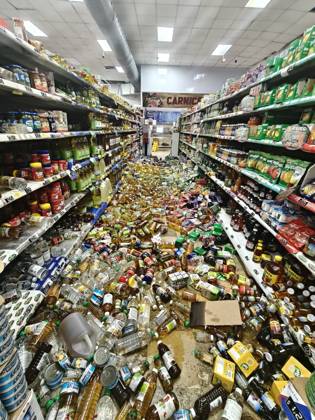 (261011) -- PENONOME, Oct. 11, 2026 -- This photo taken on Oct. 10, 2026 shows product scattered on the floor of a supermarket in Penonome, Panama. Panama declared a state of emergency on Saturday to coordinate relief efforts and assist communities affected by a powerful earthquake that struck the country Friday. ) PANAMA-PENONOME-EARTHQUAKE-AFTERMATH LixJiaxu 