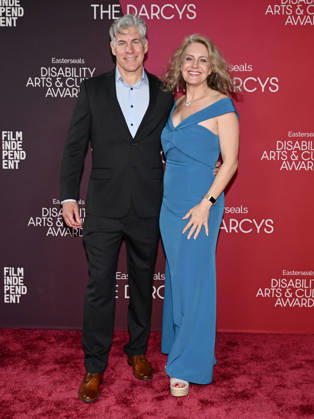 October 10, 2026, Santa Monica, California, USA: BRIAN HEATHERMAN and EILEEN GRUBBA attend the inaugural Easterseals Disability Arts & Culture Awards DARCYS Awards red carpet. Santa Monica USA - ZUMAb173 20261010_aap_b173_104 Copyright: xBillyxBennightx