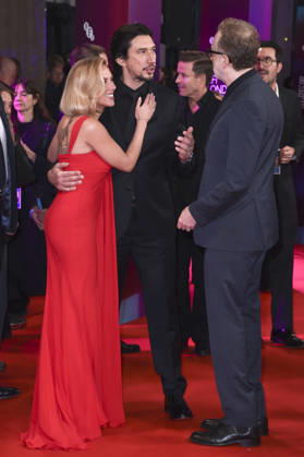 Scarlett Johansson, Adam Driver, and James Gray at the premiere of the film *Paper Tiger* at the 70th BFI London Film Festival 2026 at the Royal Festival Hall in London, October 10, 2026 Foto:xS.xVasx xFuturexImagex paper_6045
