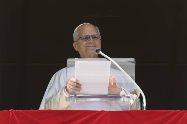 ITALY - ANGELUS -POPE -2026 10 11 Italy, Rome, Vatican, October 11, 2026: Pope Leo XIV delivers his address during the Angelus prayer from the window of the Apostolic Palace overlooking St. Peter s Square in the Vatican EDITORIAL USE ONLY - NO BOOKS Copyright: xVATICANxMEDIA xCatholicxPressxPhotox