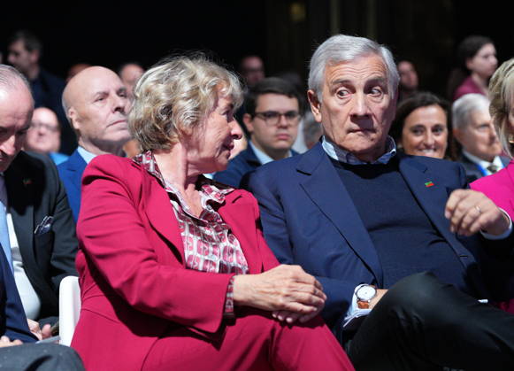 IPA89549666 - Milan, October 11, 2026, Forza Italia Event: The Optimism of Will at the East End Studios on Via Mecenate with Stefania Craxi and Antonio Tajani  Copyright: xDuilioxPiaggesix xDuilioxPiaggesix IPA89549666
