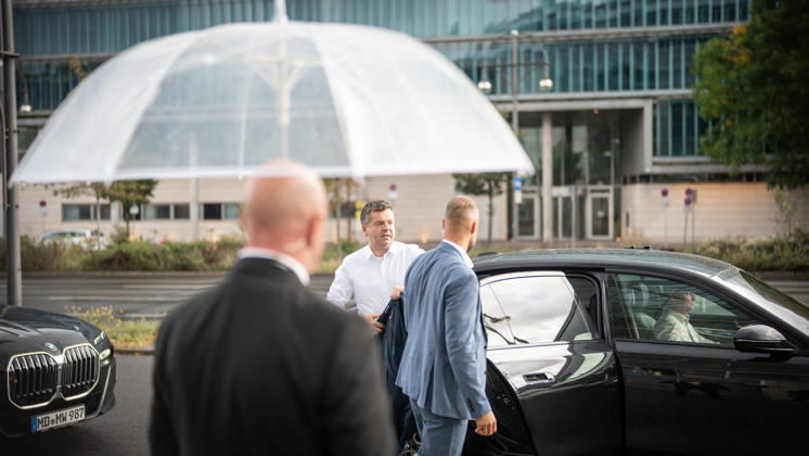 Sven Schulze, Minister-President and parliamentary group leader of Saxony-Anhalt, upon his arrival at the Konrad Adenauer House for the CDU Germany Executive Committee Retreat in Berlin, October 2026, Berlin, Berlin, Germany, Konrad Adenauer House